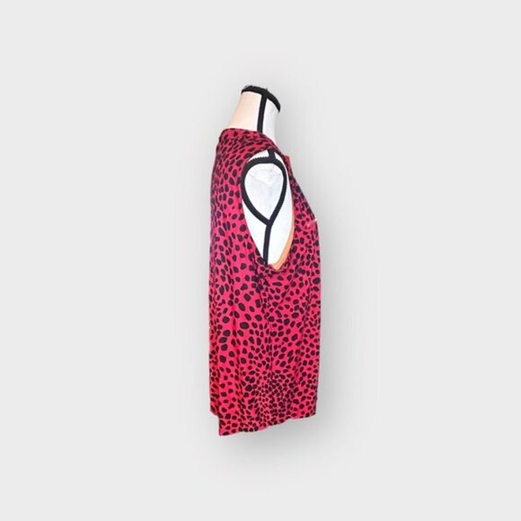 Women’s Lily Morgan XL Red and Black Dalmatian Print Breast Pockets Zippers - Picture 7 of 9